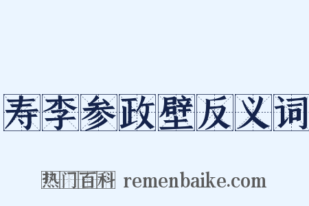 寿李参政壁反义词是什么意思的图片
